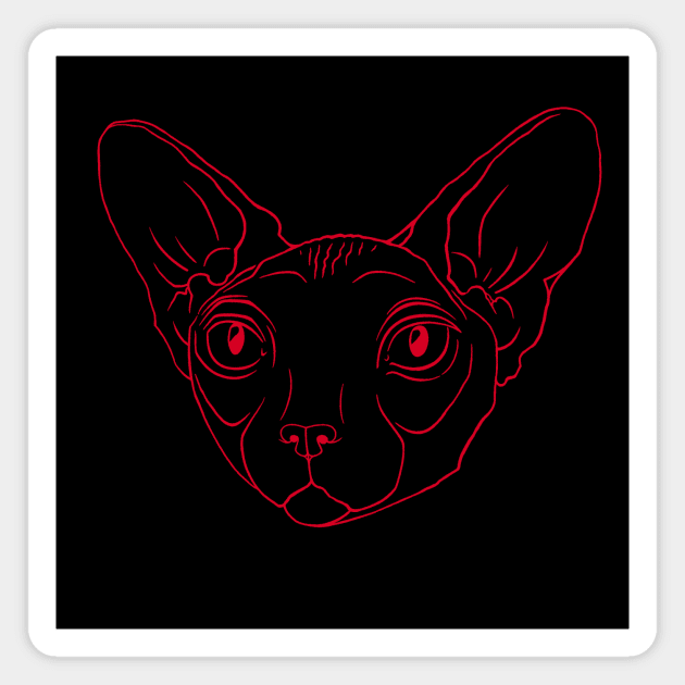 Red Devil Sphynx cat Magnet by ArtFork